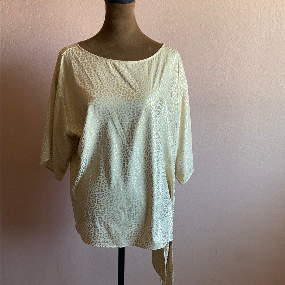 MICHAEL KORS Elegant Cream Leopard Print Women's Top